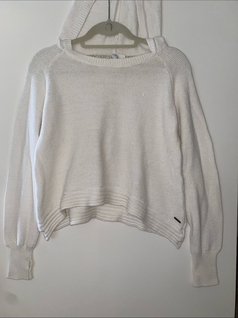 Element Women’s White Knit Crewneck Hooded Sweater